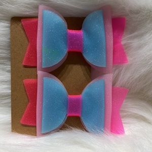 WATERPROOF JELLY PASTEL HAIR BOW SET